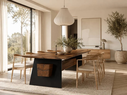 Solid oak dining table - solid,