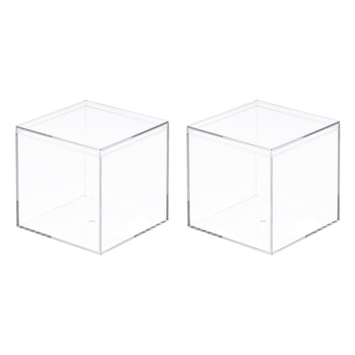 2pcs clear acrylic storage box - clear,