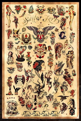 Sailor jerry tattoo flash - sailor,