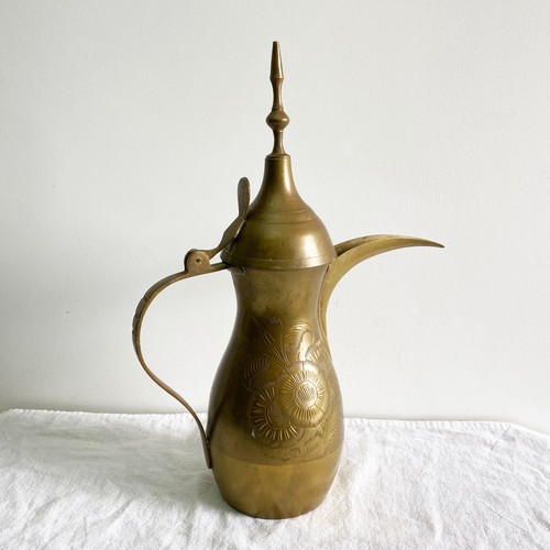 Vintage islamic etched dallah - islamic,