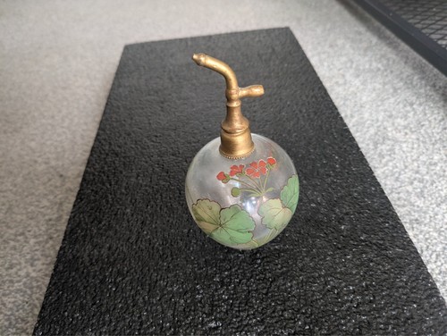 Vintage floral glass perfume - vintage,