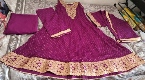 Ladies purple salwar kameez - purple,