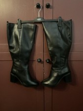 NEXT WIDE LEG BOOTS SIZE 7 WITH CHUNKY HEELS BLACK NEW AND UNWORN.3,DAY DISPATCH