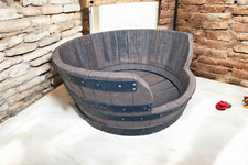 Whiskey Barrel Dog Bed -