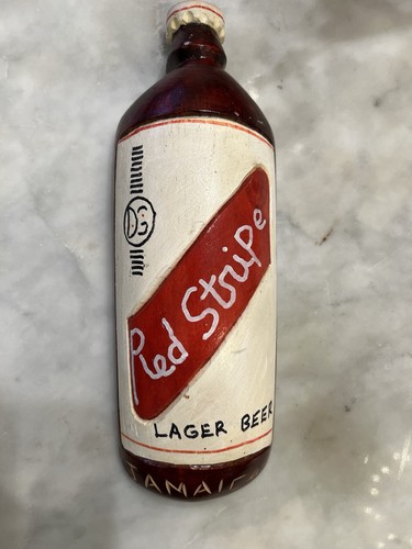 Vintage hand carved red stripe - vintage,