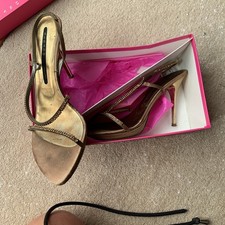 Italian Designer Swarovski Crystal Sandals Uk6