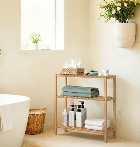 Songmics tier bamboo storage - bamboo,