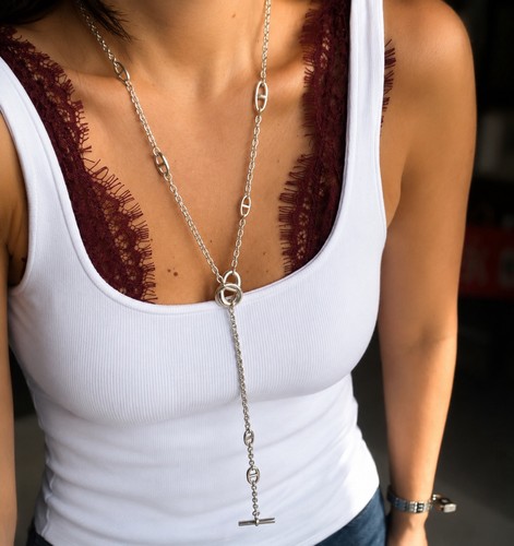 Silver plated link - silver, chain