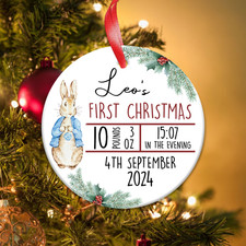 Baby's First Christmas Bauble Personalised Tree Ornaments Gift For Baby Girl Boy