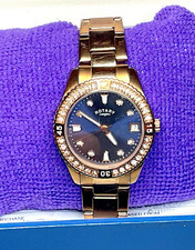 Rotary Crystal Ladies Rose Gold Tone Bracelet Watch RRP 349.99.1/2 Price £125.00