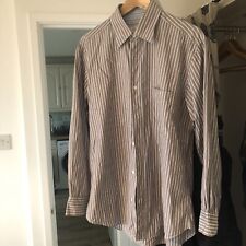 Brioni Mens Stripped Button Down Shirt Size 3