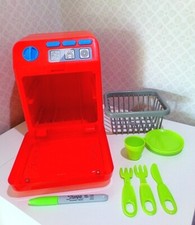 Red kids DISHWASHER kitchen cleaning toy with light & sound pretend Chad Valley