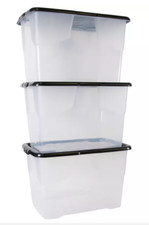 Argos Home Curve 65 Litre Lidded Storage Boxes - X 2 (+1 given free as damaged)