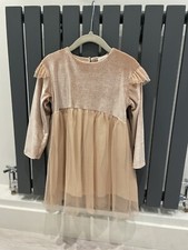 ZARA Girls Nude Pink Velvet