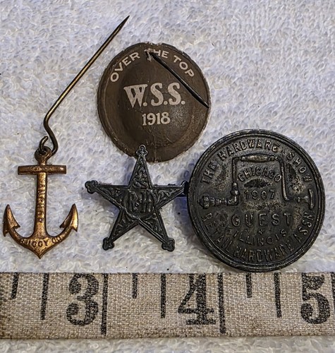 Lot antique pins 1907 - lot, 4