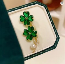 AB Double Shamrock / Four Leaf Clover Brooch  - 10% discount available
