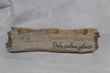 Logwood effect candle holder For 3 Candles 33cm x 10cm approx.