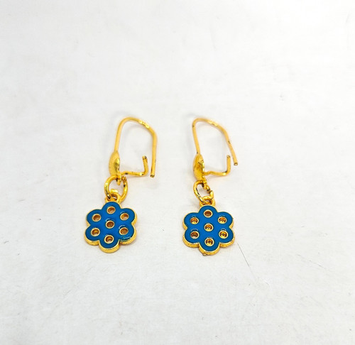 Gold plated earrings blue - gold,