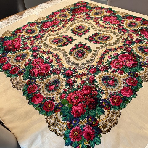 Vintage russian floral wool - vintage,