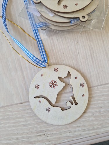 Wooden cat baubles - 8,
