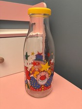 La Parfait Glass Clown Milk Bottle with lid Vintage,Rare,collectable 