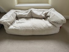 Lounge Pug 2-seater Albert Bean Bag Sofa In Ivory Cord From Big Bertha