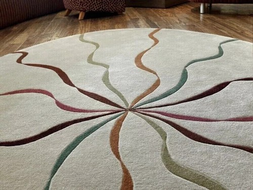 Hand tufted round rug - hand, 100%