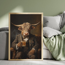 Highland Cow With Whiskey