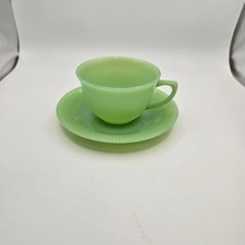 Vintage Fire King Jadeite Jane Ray Tea/Coffe Cup & Saucer 1950's