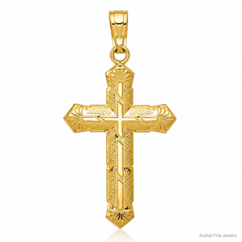 10k yellow gold passion cross - 10k,