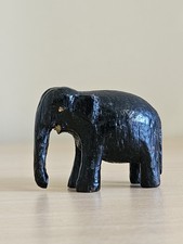 Wood Art Elephant Hand Carved Asian Sculpture Wooden Figurine Decor Lucky Statue