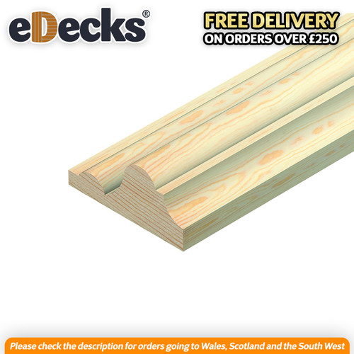 Pine dado rail - rail, 45mm