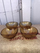 Vintage Amber Glass Bowls  x 4