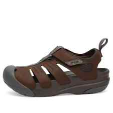 CROCS  YUKON FISHERMAN Espresso CLOGS Sandals VEGAN LEATHER  Men US Size 9-13