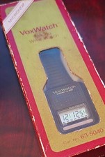 vintage wrist watch mens, 1980s, Vox Boxed speaks time digital,  working retro 