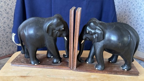 Pair ebony elephant - ebony,