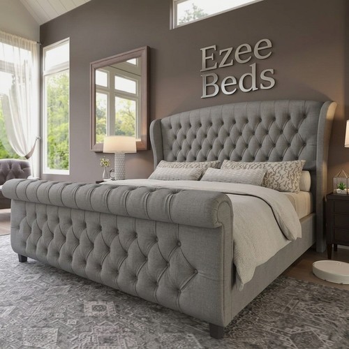 Scroll sleigh bed - sleigh, frame
