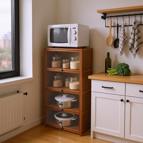 Tier bamboo kitchen pantry - 4-tier,
