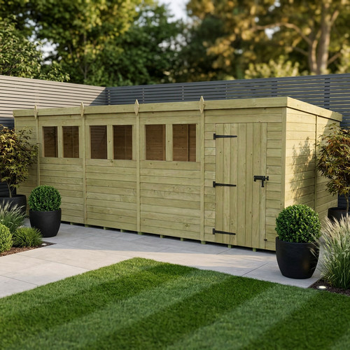 Pent shed single door - 18,