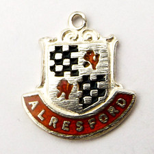 ALRESFORD England vintage sterling silver and enamel travel souvenir town charm