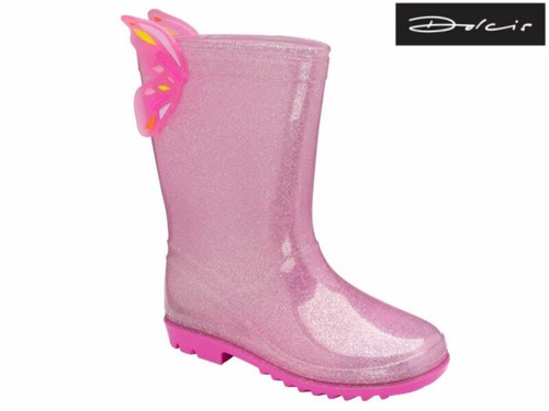 Girls glitter pink wellies - glitter,