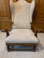 1960s Danish design. A Unique Relaxed Armchair in a Beautiful Cream Fabric.