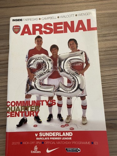 Arsenal sunderland programme - v,