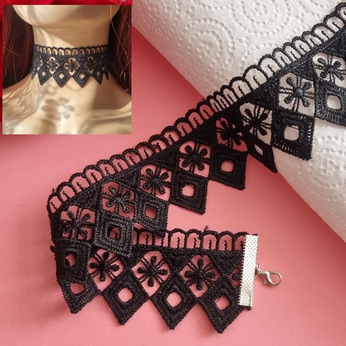 Black gothic choker - black,