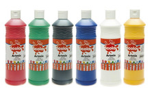 6 x 600ml Scola Artmix Ready Mixed Poster Paint Assorted Kids Washable Art Paint