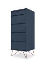 Royal Blue 5 Drawer Tallboy