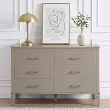 Dusk Sienna Taupe & Gold Effect 6 Drawer Chest of Drawers RRP £275