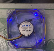 Akasa 80mm 12V  3-Pin PC Case Fan DFS802512M blue leds + EXT CABLE