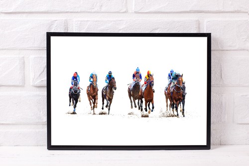 Horse racing print picture - print,