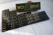 Vintage Bakelite Wills Woodbine Dominoes Original metal box 1 x missing 